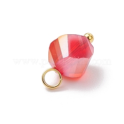 7 Stück galvanisierte transparente Glasanhänger&nbsp;PALLOY-JF04316-01