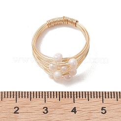 Fingerringe aus natürlicher Süßwasserzuchtperle&nbsp;RJEW-JR01015
