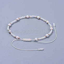Verstellbarer Nylonfaden geflochtene Perlen Armbänder&nbsp;BJEW-JB04376-01