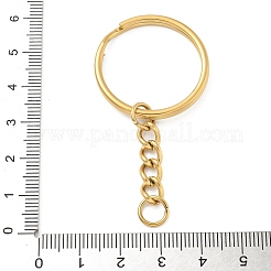 Placcatura ionica (ip) 304 portachiavi divisi in acciaio inossidabile&nbsp;KEYC-M035-01G