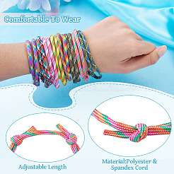 32 Stück 8 Stile Polyester & Spandex Kordel geflochtene Perlenarmbänder&nbsp;BJEW-TAC0066