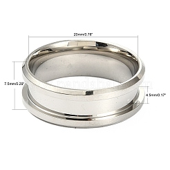 201 geriffelte Fingerringfassungen aus Edelstahl&nbsp;MAK-WH0007-16P