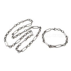 Set di gioielli con collana e bracciale a catena in acciaio inossidabile 304&nbsp;SJEW-L199-09P