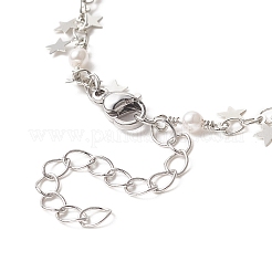 Herstellung von Kettenarmbändern mit Sternanhängern aus Messing&nbsp;AJEW-JB01151-03
