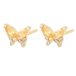 Orecchini da donna in ottone con micro pavé di zirconi cubici&nbsp;KK-A305-06G-03