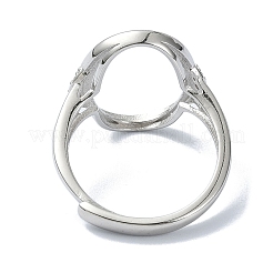 Verstellbare 925 Sterling Silber offene Lünettenring-Einstellungen&nbsp;STER-K179-17P