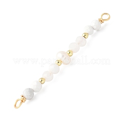 Ciondoli con perline di howlite naturale sfaccettata rotonda e pietra di luna arcobaleno e perle d'acqua dolce coltivate naturali di patata&nbsp;PALLOY-JF03531-04