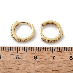 Klare Huggie-Creolen mit Zirkonia&nbsp;EJEW-L231-41G-01
