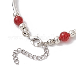 3 pulsera de cuentas de cornalina natural&nbsp;BJEW-JB11665