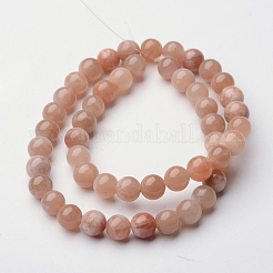 Sunstone naturale filamenti di perline rotondo&nbsp;X-G-F262-01