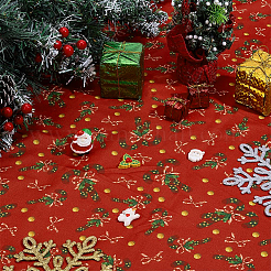 Bedruckter Polyesterstoff mit Weihnachtsmotiv&nbsp;DIY-WH0308-623B