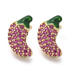 Boucles d'oreilles en laiton avec zircone cubique de micro pave&nbsp;EJEW-Q015-13G-02