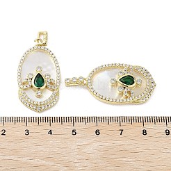 Pendenti con micro pavé di zirconi cubici in ottone con placcatura a cremagliera&nbsp;KK-E102-27G