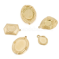 5 Stück 5 Stile 304 Edelstahl Anhänger Cabochon Einstellungen&nbsp;STAS-TA0005-72G
