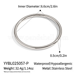 Brazaletes lisos de acero inoxidable 304 para mujer&nbsp;IJ4161-2