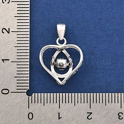 Colgantes de plata fina con pavé de circonitas cúbicas transparentes&nbsp;STER-F062-03P