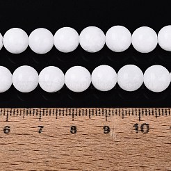 Chapelets de perles rondes en jade blanc naturel teinté&nbsp;G-Q937-20
