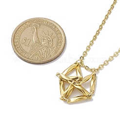 Colliers pendentif cage en pierre de cristal&nbsp;NJEW-JN04760-01