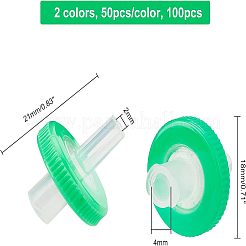 100 Stück 2 Farben Einweg-Mikroporen-Nadelspritzenfilter aus Kunststoff&nbsp;AJEW-OC0002-54