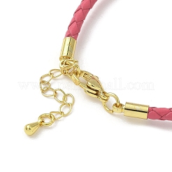Braccialetto con cordino rotondo intrecciato in similpelle da 3 mm&nbsp;MAK-S075-01G-M