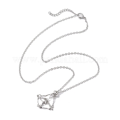 Pochette en macramé en acier inoxydable anti-ternissement&nbsp;NJEW-JN04825