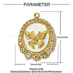 304 Edelstahl-Emaille-Anhänger&nbsp;STAS-OY005-39G