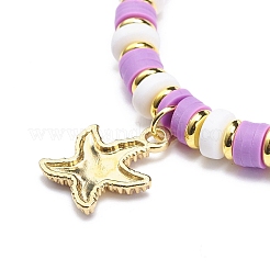 4 pièces 4 couleurs alliage émail étoile de mer extensible bracelets à breloques&nbsp;BJEW-JB08761