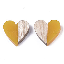 Cabochons bicolores en résine et bois&nbsp;RESI-R425-04G