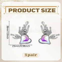 1 paire de boucles d'oreilles à clip en alliage de strass&nbsp;EJEW-LP0012-20