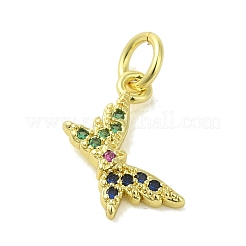 Pendentifs en laiton plaqué or véritable 18k avec pavé de zircone cubique&nbsp;KK-M283-11Q-02