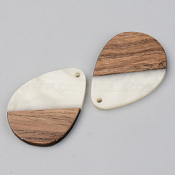 Pendentifs en résine opaque et bois de noyer&nbsp;X-RESI-S389-010A-C04