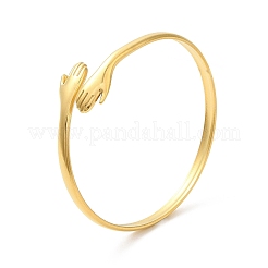 Bracelet manchette ouvert à double aiguilles en acier inoxydable 304 avec placage ionique (IP)&nbsp;BJEW-L682-003G