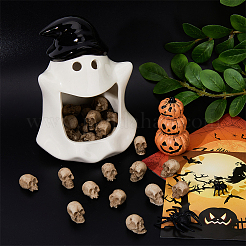 Décoration d'affichage de crâne en résine sur le thème d'halloween&nbsp;RESI-WH0029-57