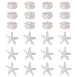 26 Stück 2 Stile UV-Beschichtung Ozean Thema transparente Harz Cabochons&nbsp;CRES-TA0001-54