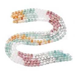 Natürlich gefärbte weiße Jade- & Quarzkristall- & Howlith- & gelbe Aventurin- & Rhodonit-Perlenstränge&nbsp;G-H333-03D
