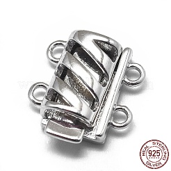 Anlaufgeschützte rhodinierte 925 Sterling Silber Kastenverschlüsse&nbsp;STER-L057-016P