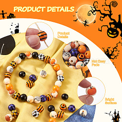 100 Stück 10 Stile Halloween-Themen-Naturholzperlen&nbsp;WOOD-CD0001-21