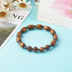 Ensembles de bracelets en bois d'érable naturel peints à la bombe et en bois ciré&nbsp;BJEW-JB06362