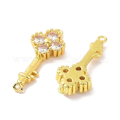 Echte 18 Karat vergoldete Messing-Pavé-Verbinder mit Zirkonia&nbsp;KK-L209-042G-01