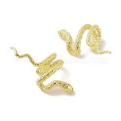 Boucles d'oreilles manchette en laiton serpent gauche et droite pour femmes&nbsp;EJEW-I305-13G