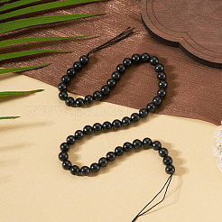 1 filo di perline di shungite naturale&nbsp;G-TA0003-34C