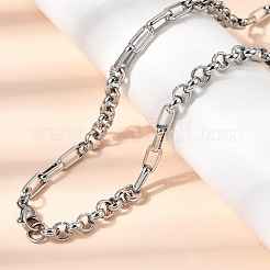Schmucksets aus Armband und Halskette mit tropfenförmigen Gliederketten aus Edelstahl 304&nbsp;SJEW-L199-18P