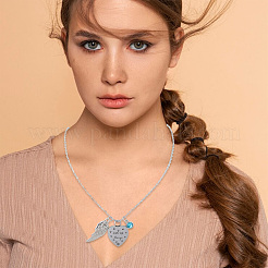 Collares colgantes de acero inoxidable 316 con forma de corazón&nbsp;DIY-WH20065-004