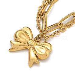 Collares colgantes con lazo de acero inoxidable 304&nbsp;LS-NJEW-L182-001G-04