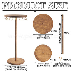 Drehbares rundes Schmuck-Halsketten-Display-Organizer aus Holz zum Aufhängen&nbsp;NDIS-TAC0001-01B