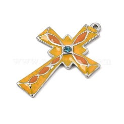 Ciondoli in acciaio inox 304 con smalto arancione&nbsp;SA-CBAA487-07P