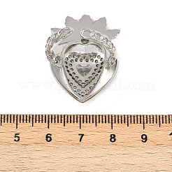 Messing Micro Pave klare Manschettenringe aus Zirkonia&nbsp;RJEW-P155-04A-P