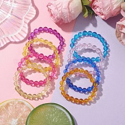 Bracelets ronds à facettes en acrylique transparent&nbsp;BJEW-JB10248-02
