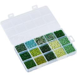 15 Stil Glas Rocailles & Stiftperlen&nbsp;SEED-PA0001-14C