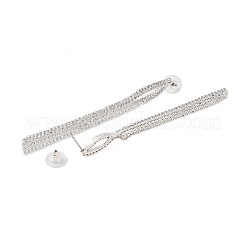 Boucles d'oreilles en laiton avec zircone cubique de micro pave&nbsp;EJEW-B046-15P